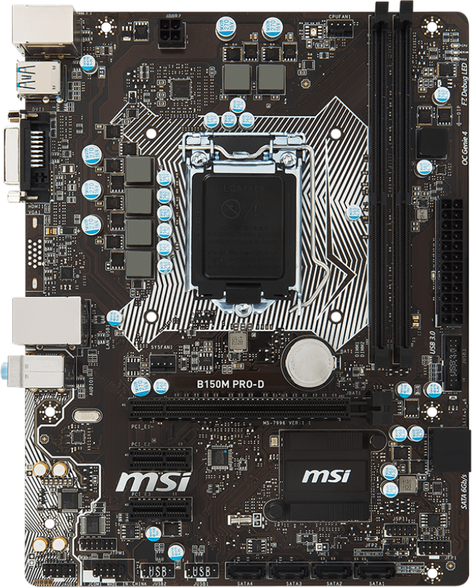 MSI B150M PRO-D - Motherboard Specifications On MotherboardDB